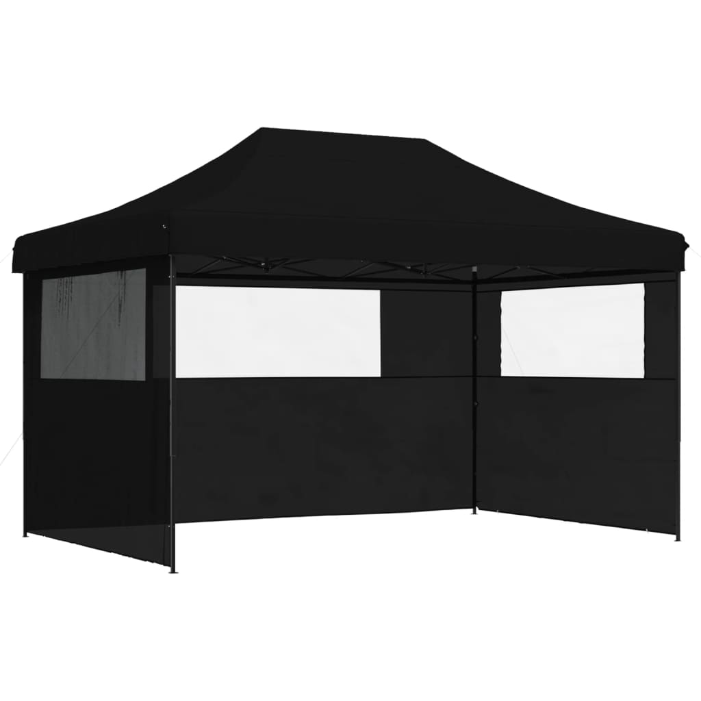 Vidaxl Partytent Polable Polable avec 3 murs latéraux noirs