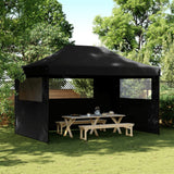 Vidaxl PartyTent Plegable plegable con 3 paredes laterales negros