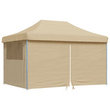 Vidaxl PartyTent sammenleggbar pop-up med 4 sidevegger beige