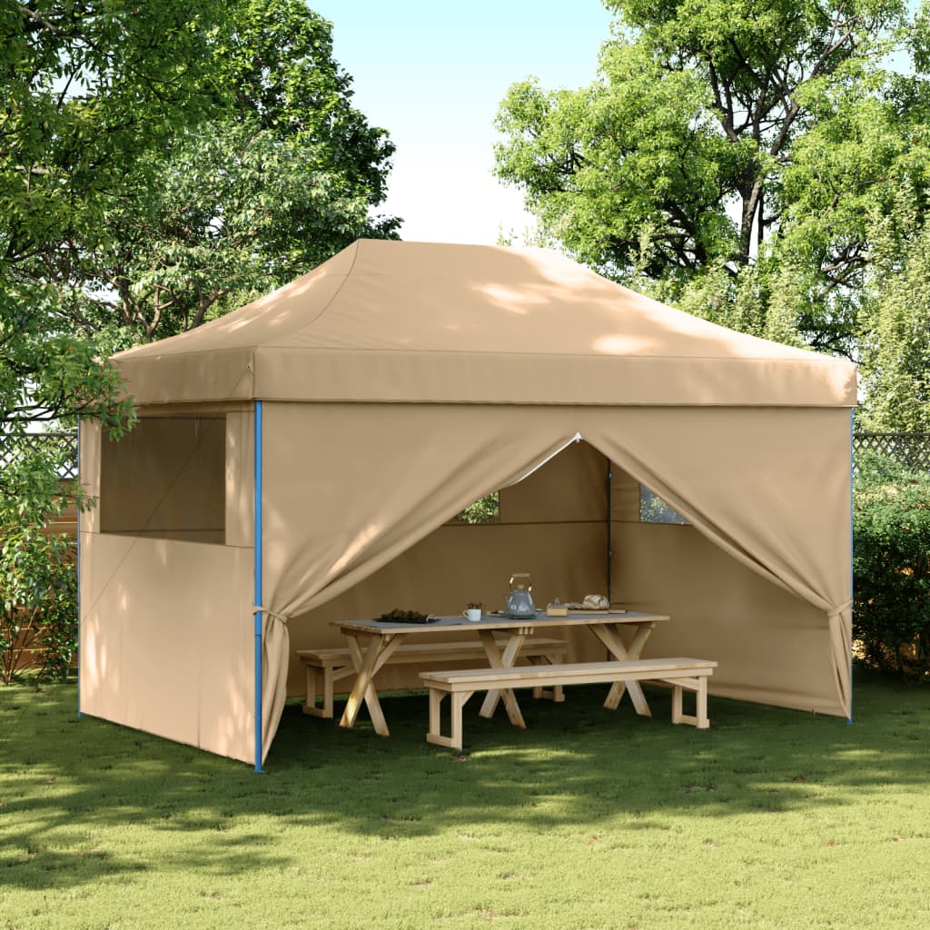 Vidaxl PartyTent Pobles emergentes con 4 paredes laterales beige