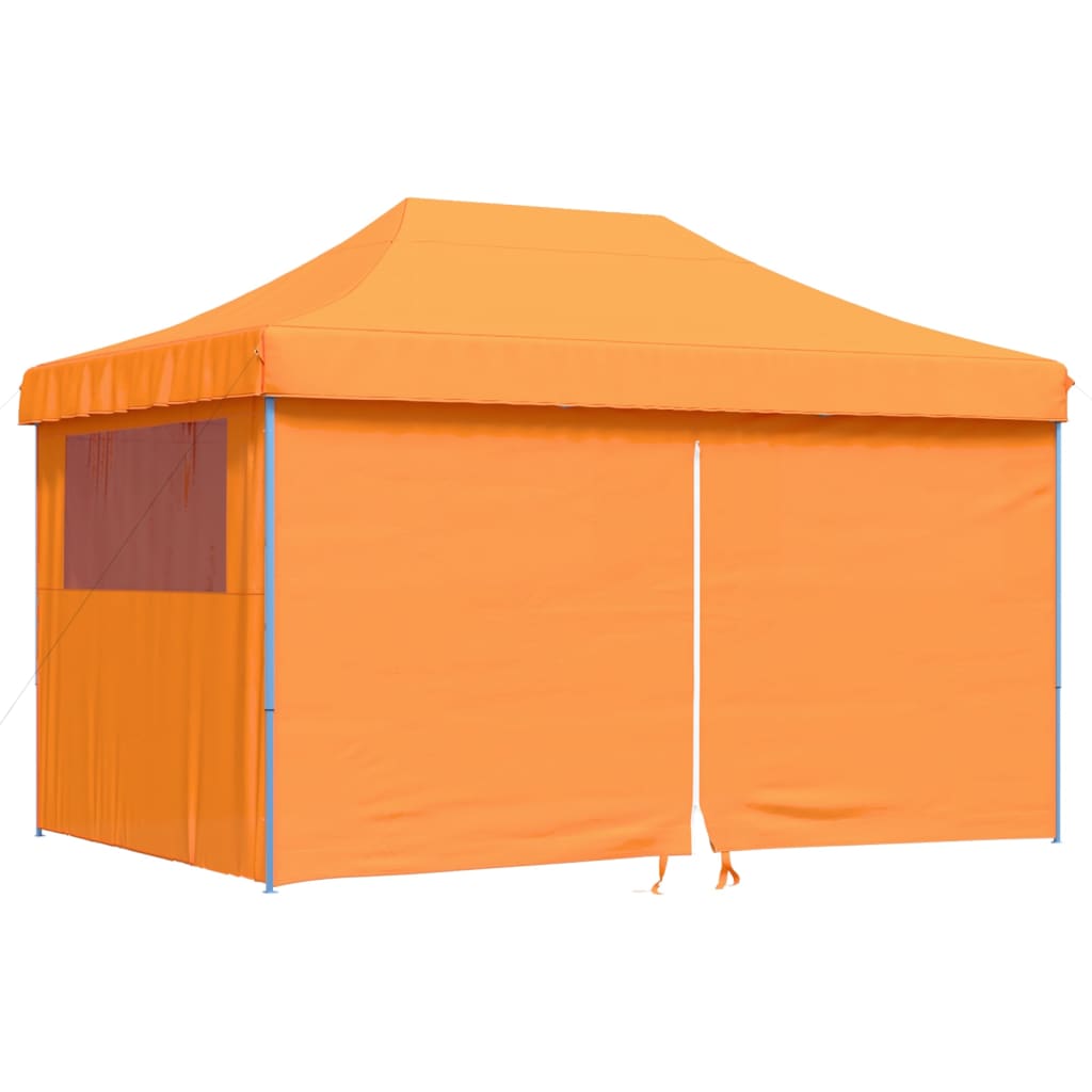 Vidaxl PartyTent Plegable plegable con 4 paredes laterales naranja