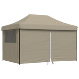 Vidaxl Partytent Foldable Pop-up with 4 side walls Taupe