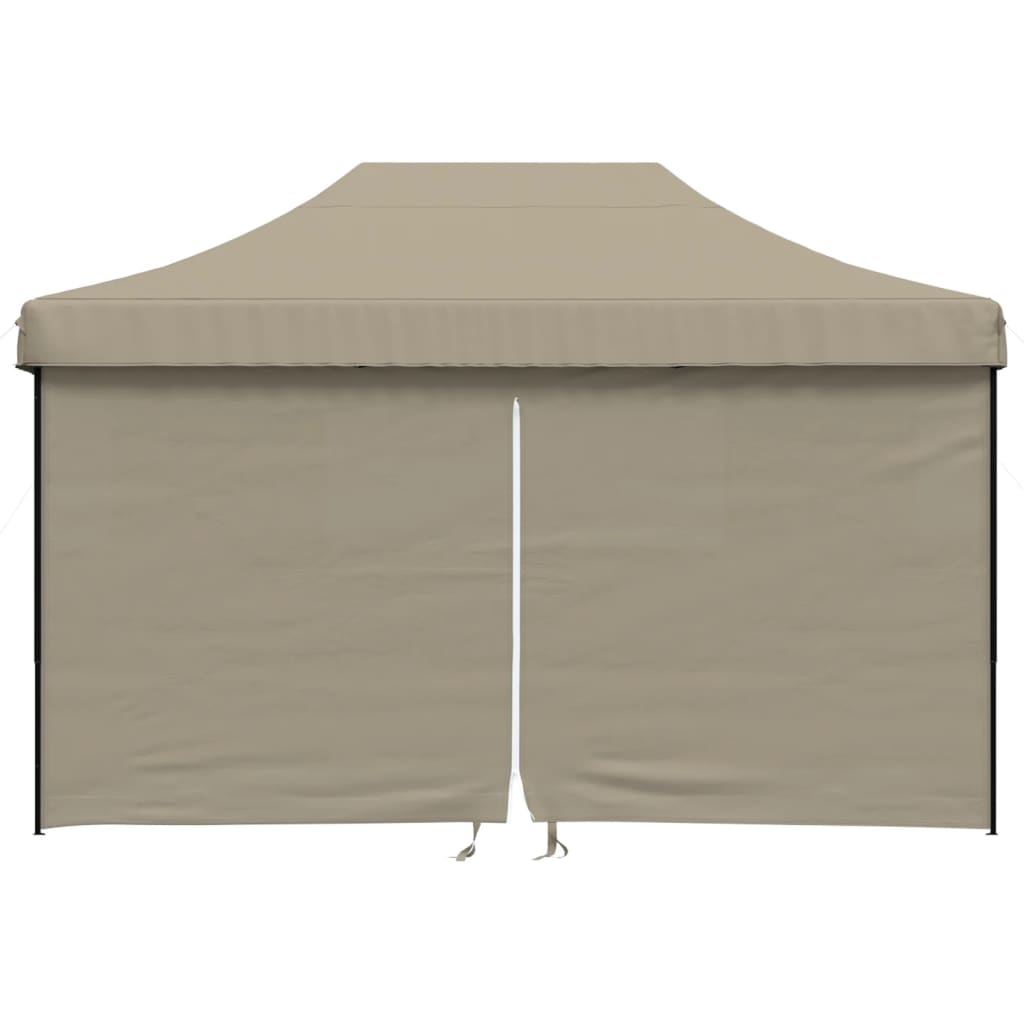 Vidaxl PartyTent sammenleggbar pop-up med 4 sidevegger taupe