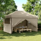 Vidaxl Partytent Foldable Pop-up with 4 side walls Taupe