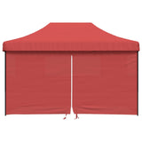 Vidaxl PartyTent Plegable plegable con 4 paredes laterales Burdeos rojo