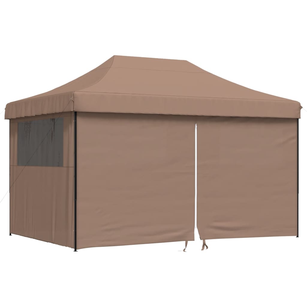 Vidaxl PartyTent Polonge pliable avec 4 murs latéraux marron