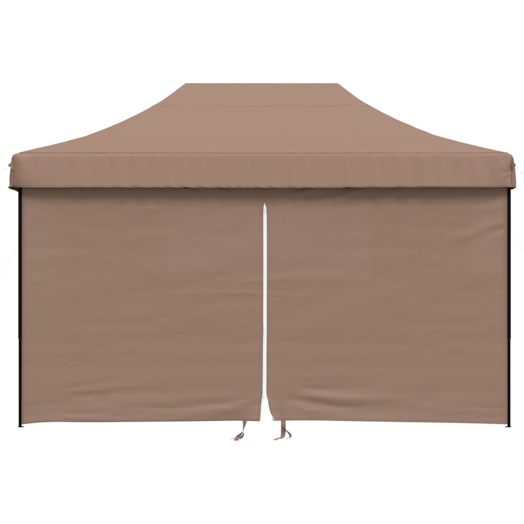 Pop-up pieghevole Vidaxl PartyTent con 4 pareti laterali marroni