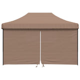 Vidaxl PartyTent Polonge pliable avec 4 murs latéraux marron