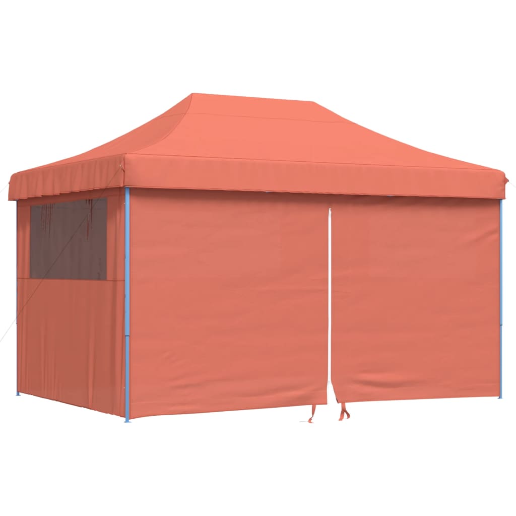 Vidaxl PartyTent Plegable plegable con 4 paredes laterales de color terracota