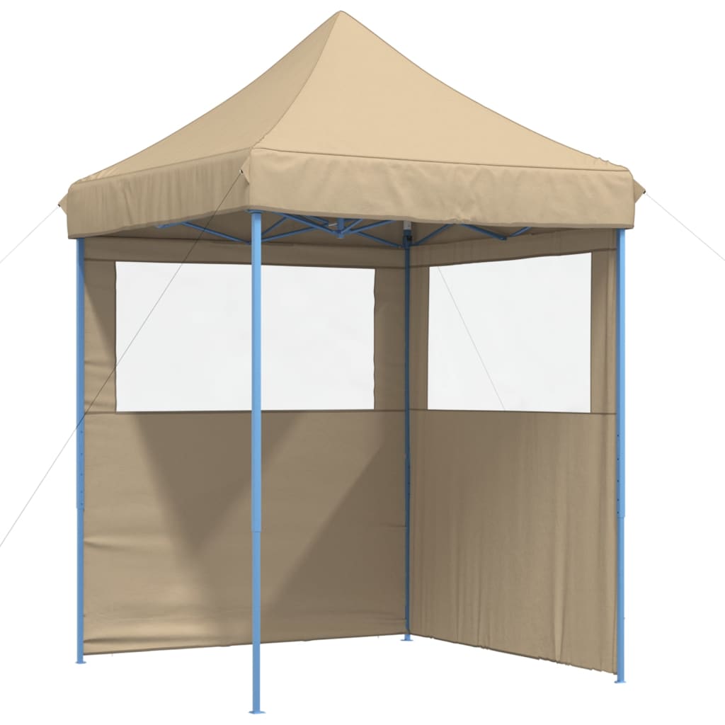 Vidaxl PartyTent sammenleggbar pop-up med 2 sidevegger beige