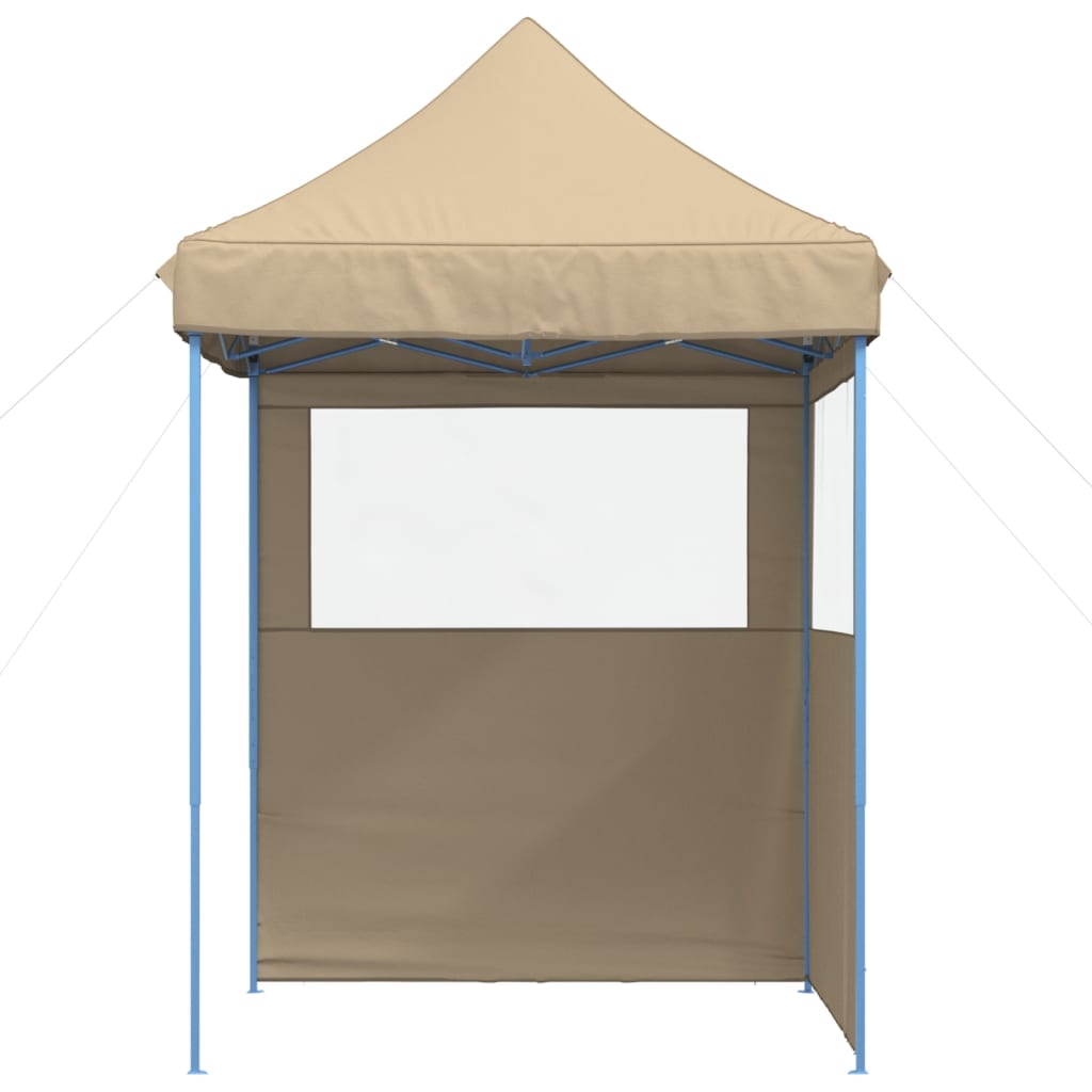 Vidaxl PartyTent sammenleggbar pop-up med 2 sidevegger beige