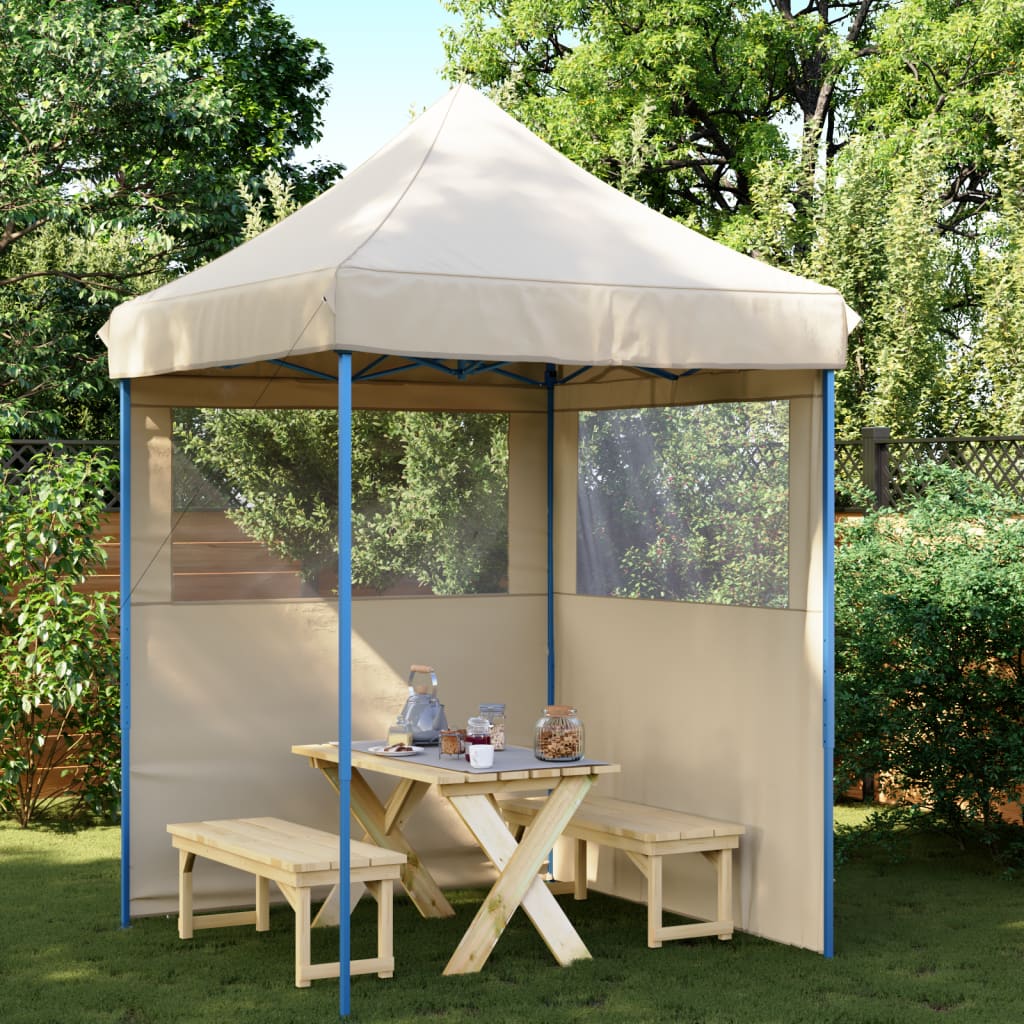 Vidaxl PartyTent Pobles emergentes con 2 paredes laterales beige