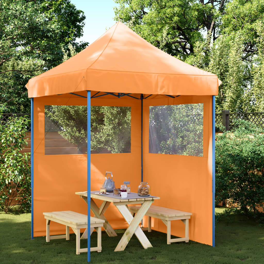 Vidaxl PartyTent sammenleggbar pop-up med 2 sidevegger oransje