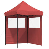 Vidaxl PartyTent Plegable plegable con 2 paredes laterales Burdeos Red