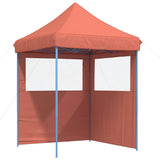 Vidaxl Partytent Polable pliable avec 2 murs latéraux en terre cuite en terre cuite