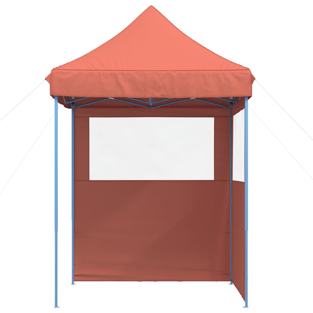 Pop-up pieghevole Vidaxl PartyTent con 2 pareti laterali color terracotta