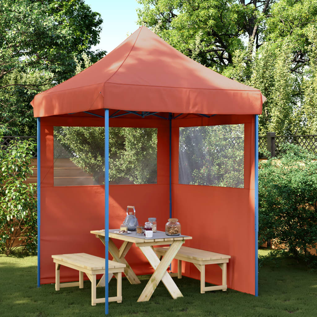 Vidaxl Partytent flappbar Pop-up mat 2 Säitewänn Terracotta-faarweg