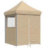 Vidaxl PartyTent sammenleggbar pop-up med 4 sidevegger beige