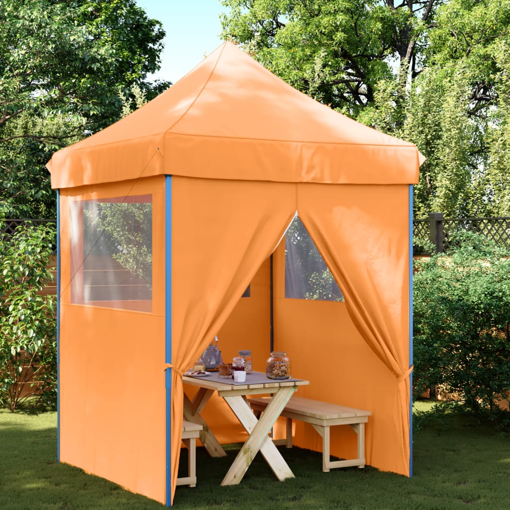 Vidaxl PartyTent sammenleggbar pop-up med 4 sidevegger oransje