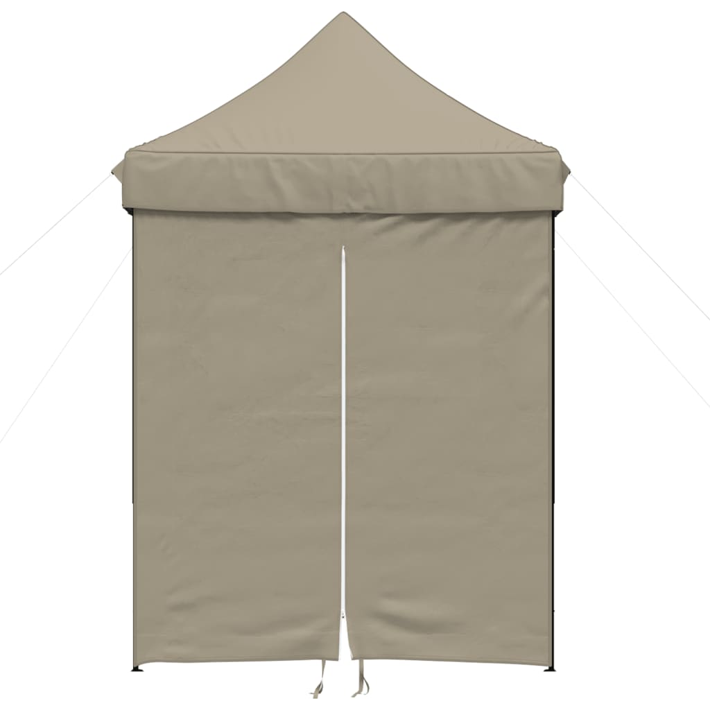 Vidaxl PartyTent Polable Polable avec 4 murs latéraux taupe