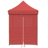 Vidaxl PartyTent Plegable plegable con 4 paredes laterales Burdeos rojo