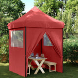 Vidaxl Partytent zložljivo pojavno okno s 4 stranskimi stenami Bordeaux Red