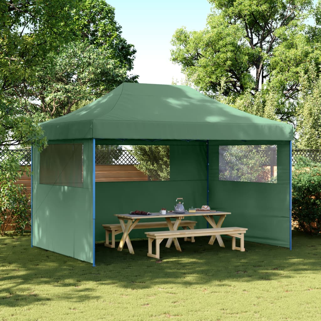 Vidaxl Partytent Foldable Pop-Up With 3 Side Walls Green