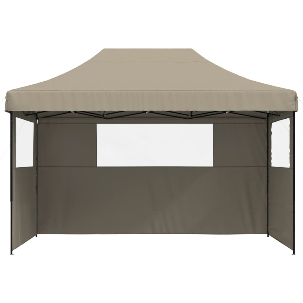 Vidaxl PartyTent sammenleggbar pop-up med 3 sidevegger taupe