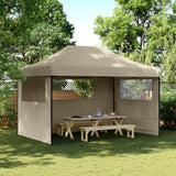 Vidaxl PartyTent sammenleggbar pop-up med 3 sidevegger taupe