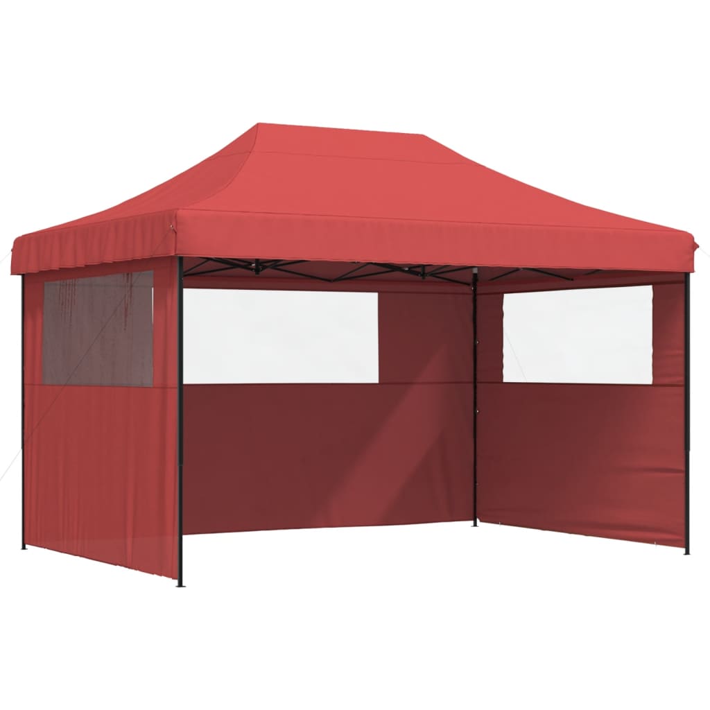 Pop-up pieghevole Vidaxl PartyTent con 3 pareti laterali Bordeaux rosso