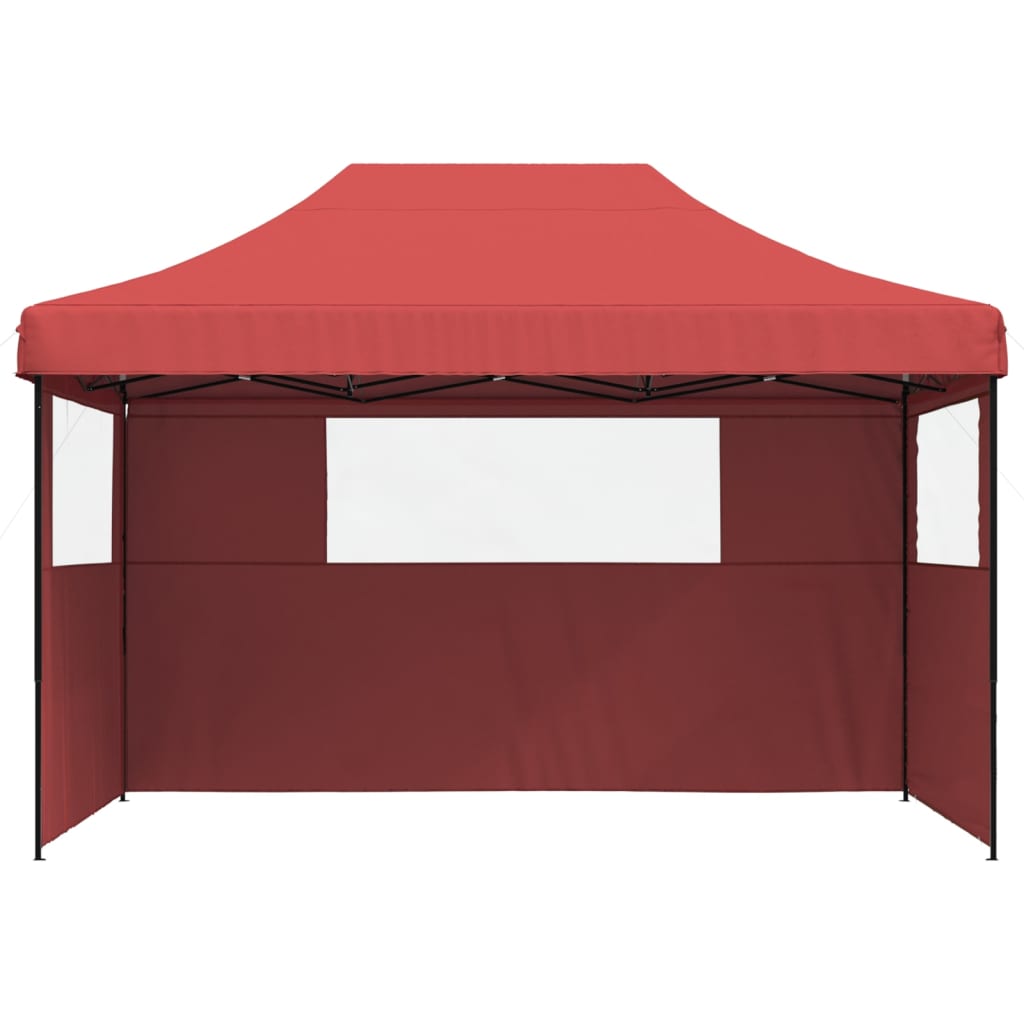 Vidaxl Partytent zložljivo pojavno okno s 3 stranskimi stenami Bordeaux Red