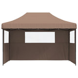 Vidaxl PartyTent Plegable plegable con 3 paredes laterales Brown