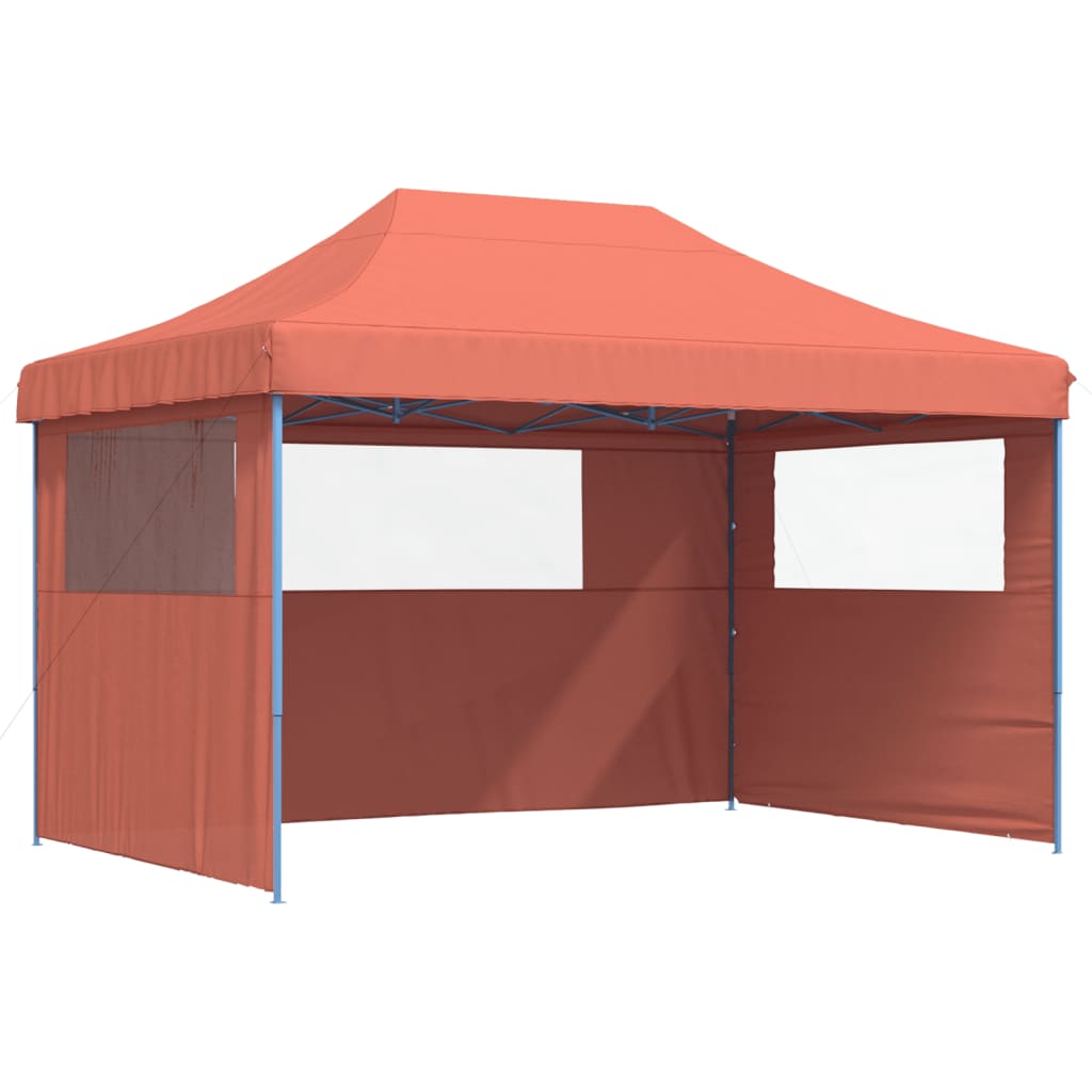 Vidaxl Partytent Foldable Pop-Up with 3 side walls Terracotta-colored