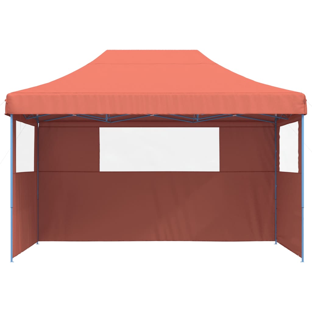 Vidaxl Partytent Foldable Pop-Up with 3 side walls Terracotta-colored