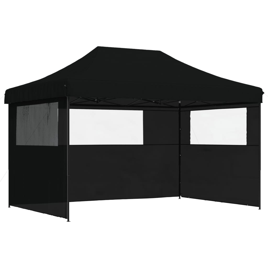 Vidaxl PartyTent Plegable plegable con 3 paredes laterales negros