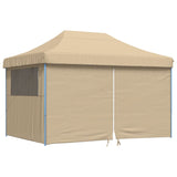 Vidaxl partytent inklapbaar pop-up met 4 zijwanden beige