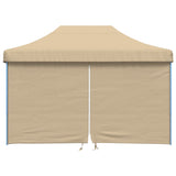 Vidaxl PartyTent fällbar pop-up med 4 sidoväggar beige