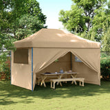 Vidaxl PartyTent fällbar pop-up med 4 sidoväggar beige