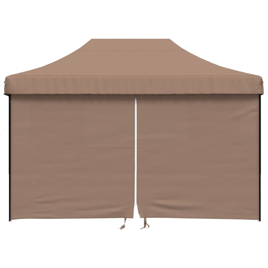 Vidaxl PartyTent sammenleggbar pop-up med 4 sidevegger brun