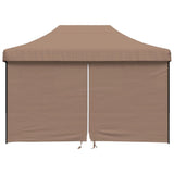 Vidaxl Partytent Foldable Pop-Up With 4 Side Walls Brown