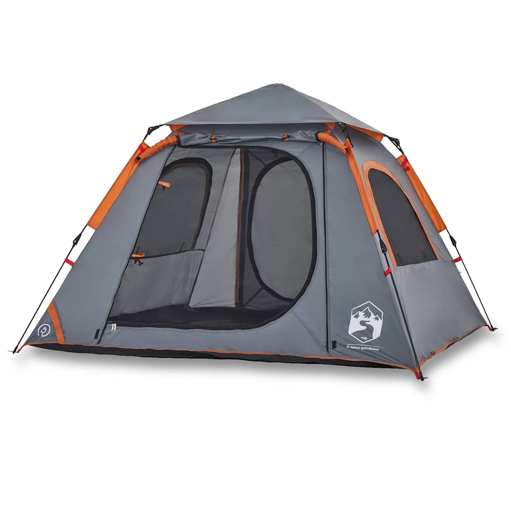 VidaXL Dome tent 4-person fast release gray and orange