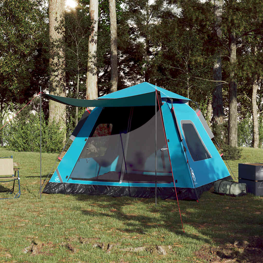 Vidaxl Dome Tent de 5 personas Liberación rápida Azul