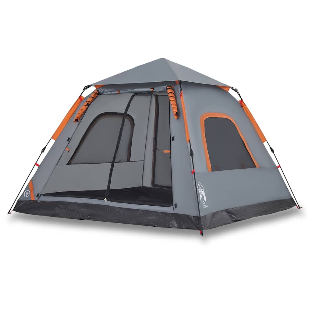 Vidaxl Dome Tent 5-osobowy szybki wydawanie Grey i Orange