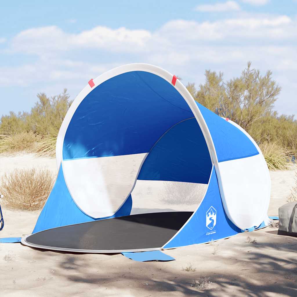 Vidaxl Beach Tent Pop-Up Waterproof Azure Blue