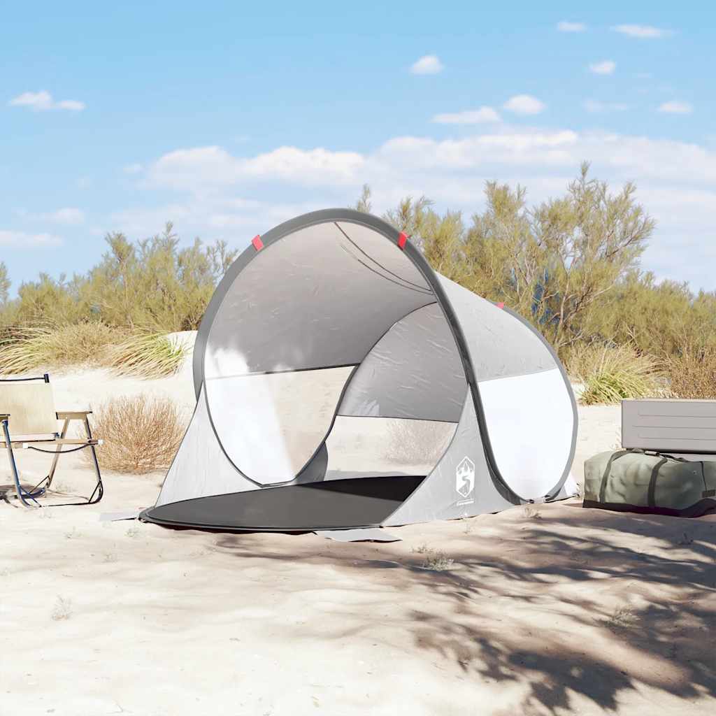 Vidaxl Beach Tent P-Up Waterproof Gray