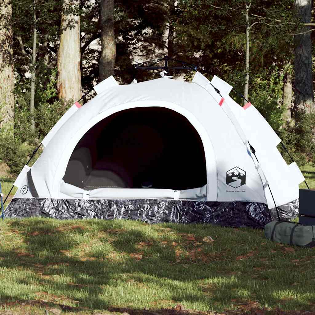 Vidaxl Tent 2 persone Rilascio rapido Blackout Stuff bianco