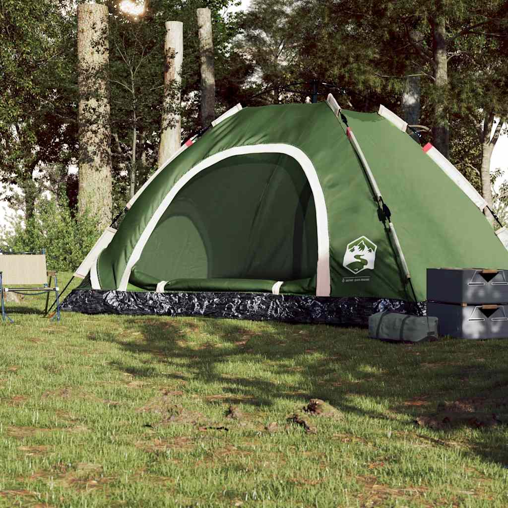 Vidaxl Tent de 5 personas Liberación rápida Green