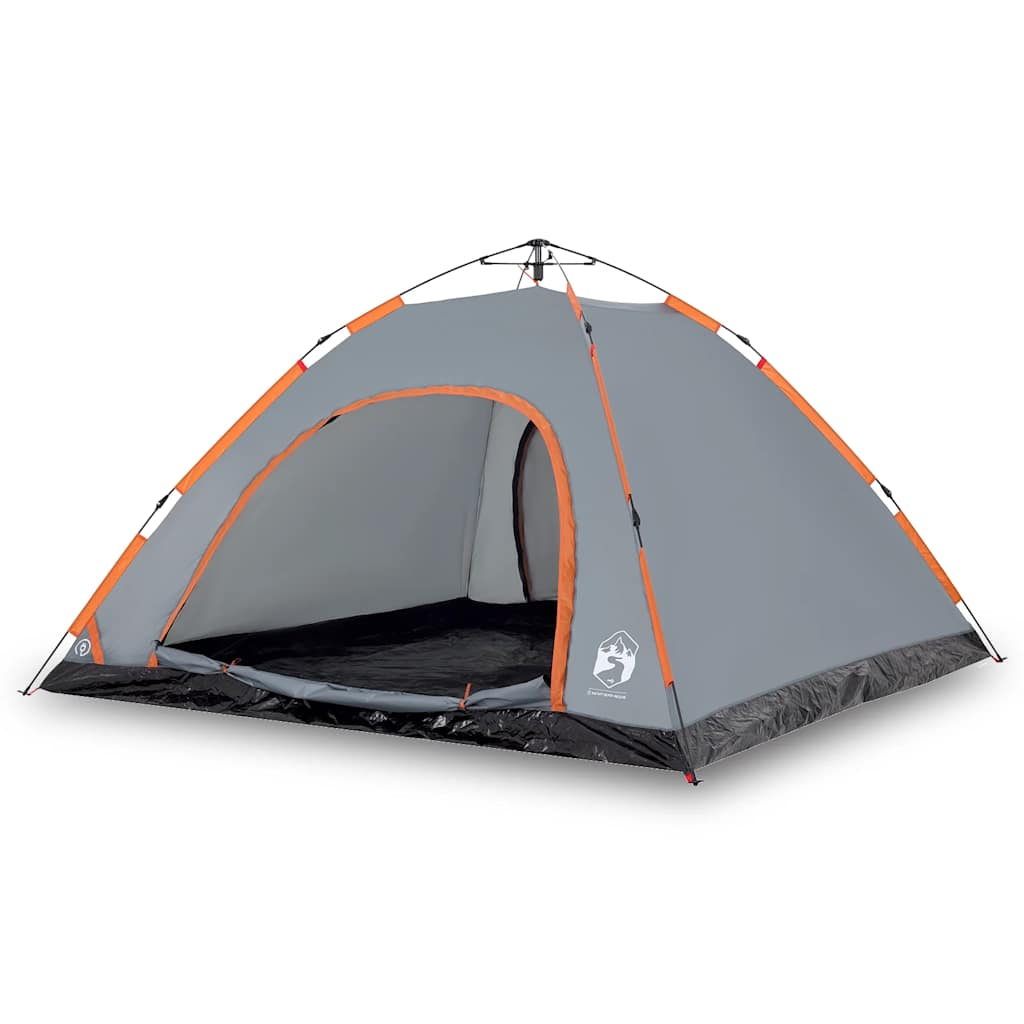 Vidaxl Tent à 5 personnes Sortie rapide Gray et Orange