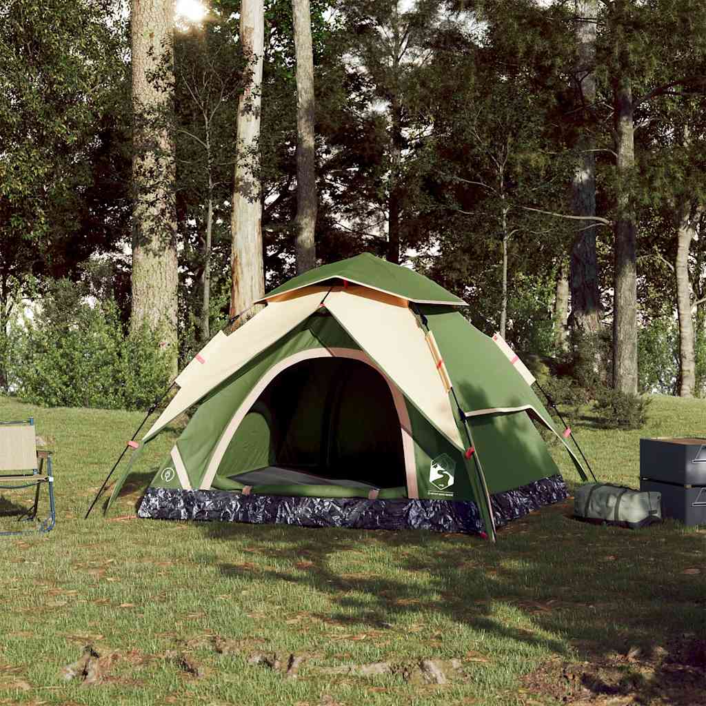 Vidaxl Dome Tent Tende a 3 persone Release Fast Green