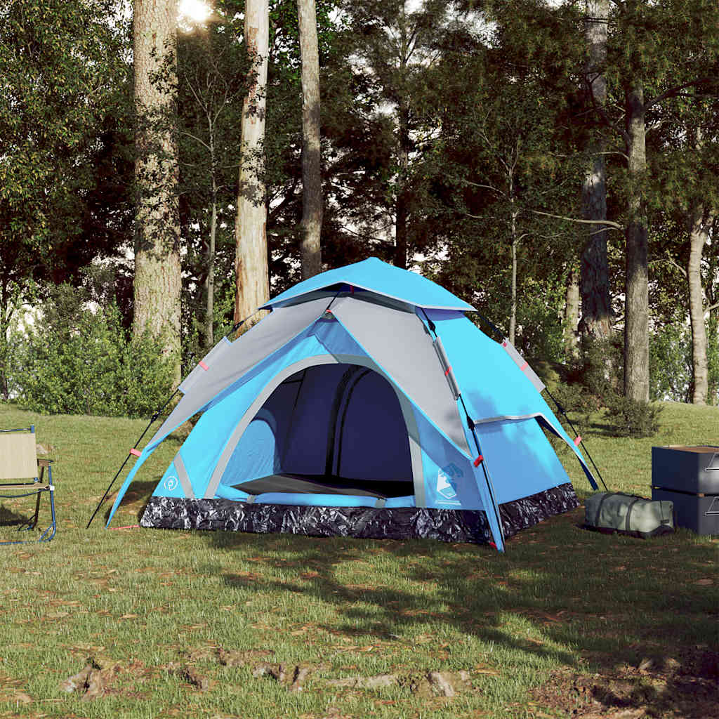 Vidaxl Dome Tent 3-Person Fast Release Blue